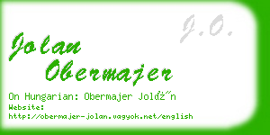 jolan obermajer business card